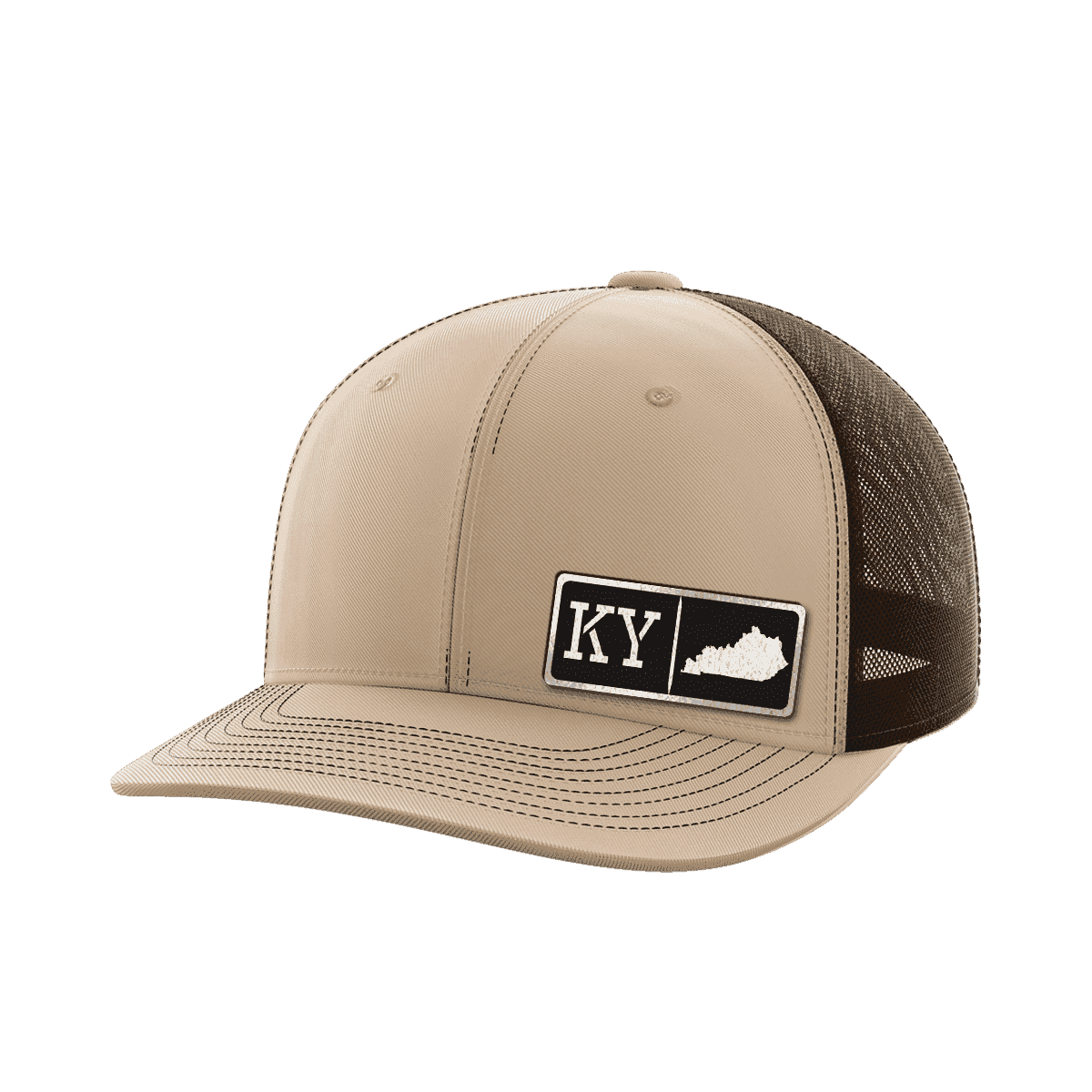 Kentucky Homegrown Hats Hat Greater Half Khaki/Coffee Black Leatherette Kentucky