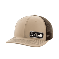Thumbnail for Kentucky Homegrown Hats Hat Greater Half Khaki/Coffee Black Leatherette Kentucky