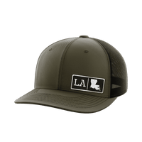 Thumbnail for Louisiana Homegrown Hats Hat Greater Half OD Green/Black Black Leatherette Louisiana
