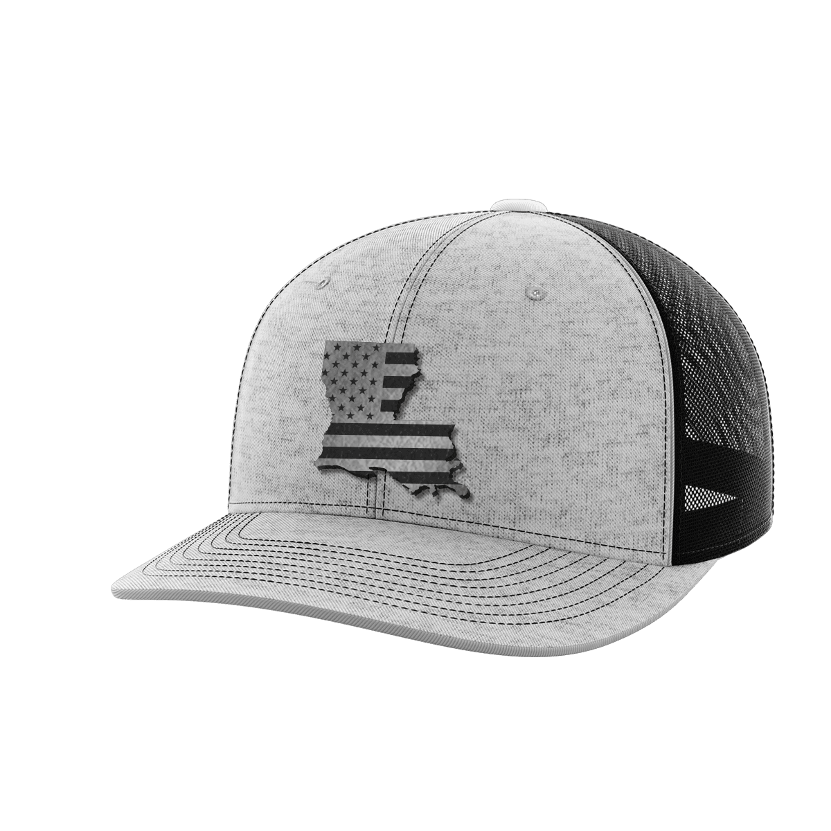 Louisiana United Hats Hat Greater Half Heather Grey/Black Black Leatherette Louisiana