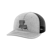 Thumbnail for Louisiana United Hats Hat Greater Half Heather Grey/Black Black Leatherette Louisiana