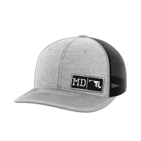Thumbnail for Maryland Homegrown Hats Hat Greater Half Heather Grey/Black Black Leatherette Maryland
