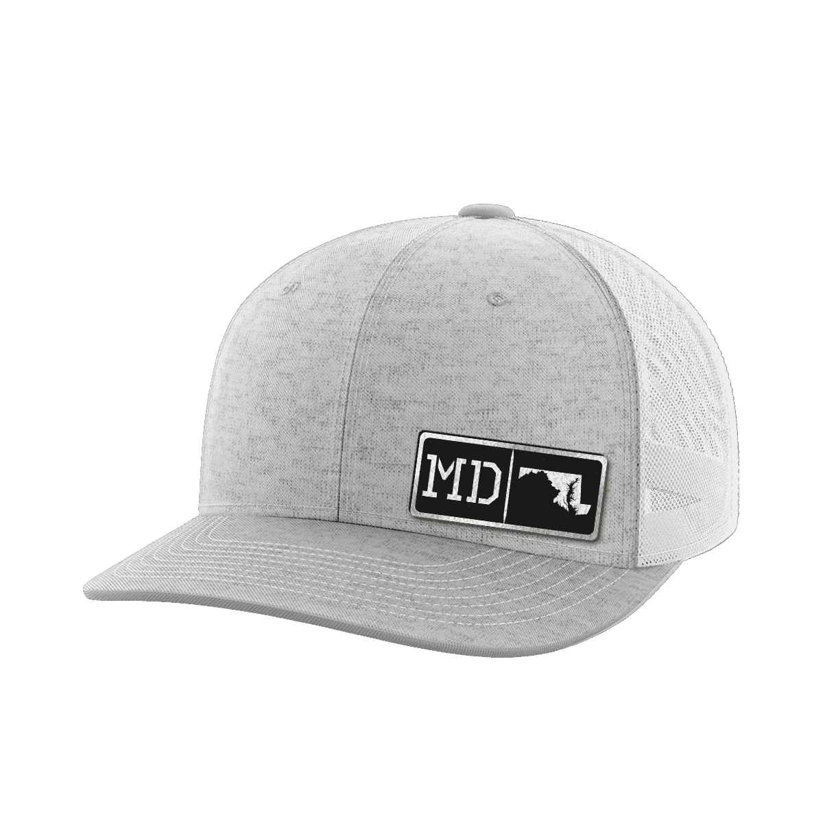 Maryland Homegrown Hats Hat Greater Half Heather Grey/White Black Leatherette Maryland