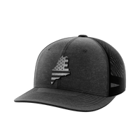 Thumbnail for Maine United Hats Hat Greater Half Heather Black/Black Black Leatherette Maine