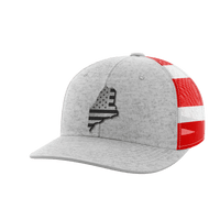 Thumbnail for Maine United Hats Hat Greater Half Heather Grey/Flag Black Leatherette Maine