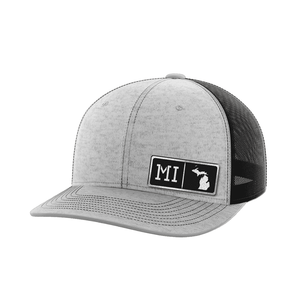 Michigan Homegrown Hats Hat Greater Half Heather Grey/Black Black Leatherette Michigan