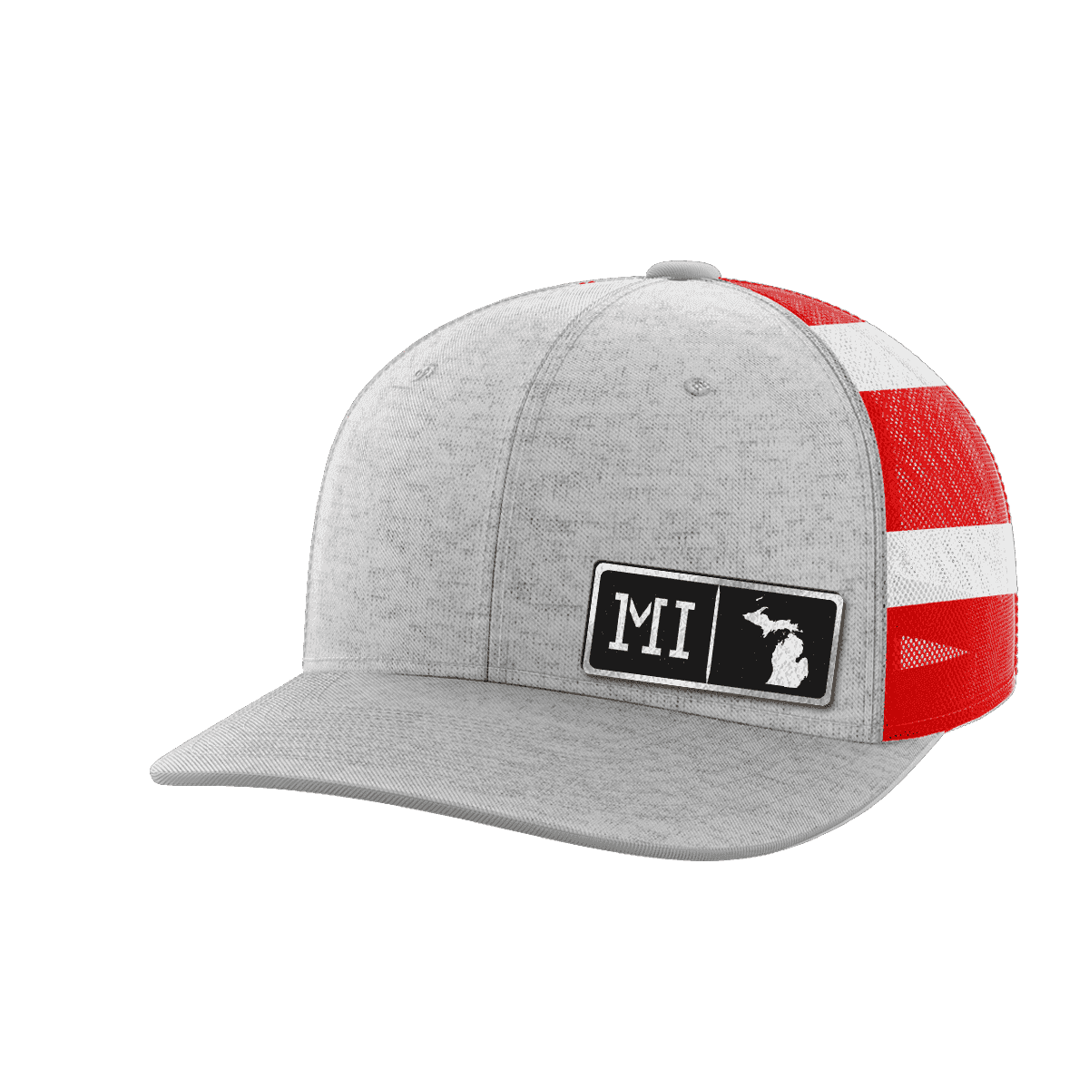 Michigan Homegrown Hats Hat Greater Half Heather Grey/Flag Black Leatherette Michigan