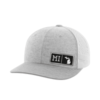 Thumbnail for Michigan Homegrown Hats Hat Greater Half Heather Grey/White Black Leatherette Michigan