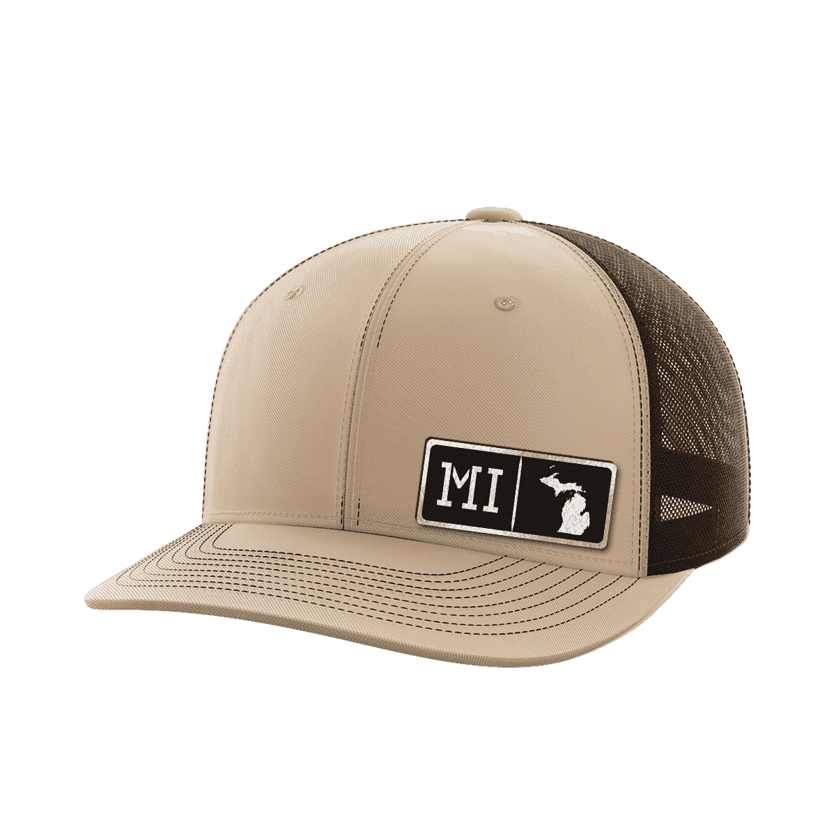 Michigan Homegrown Hats Hat Greater Half Khaki/Coffee Black Leatherette Michigan