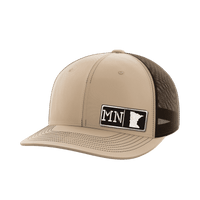 Thumbnail for Minnesota Homegrown Hats Hat Greater Half Khaki/Coffee Black Leatherette Minnesota