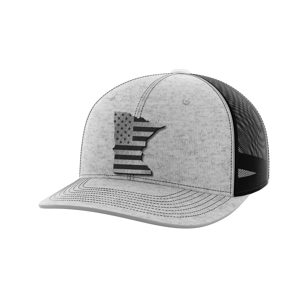 Minnesota United Hats Hat Greater Half Heather Grey/Black Black Leatherette Minnesota