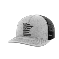 Thumbnail for Minnesota United Hats Hat Greater Half Heather Grey/Black Black Leatherette Minnesota