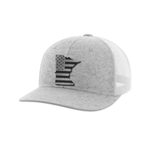 Thumbnail for Minnesota United Hats Hat Greater Half Heather Grey/White Black Leatherette Minnesota