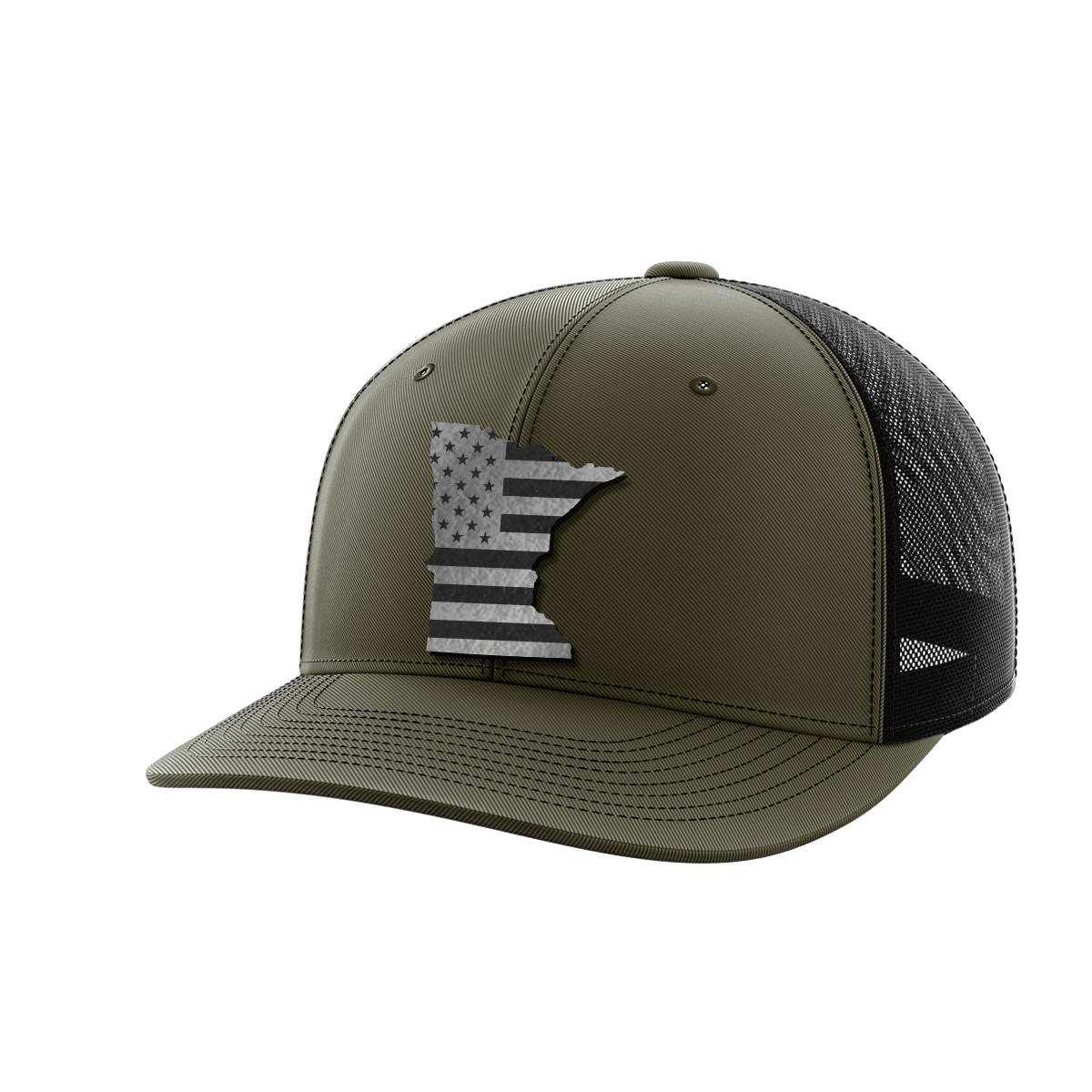 Minnesota United Hats Hat Greater Half OD Green/Black Black Leatherette Minnesota