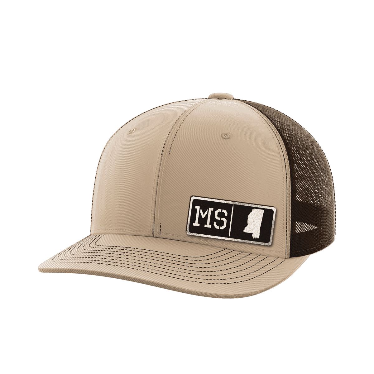 Mississippi Homegrown Hats Hat Greater Half Khaki/Coffee Black Leatherette Mississippi