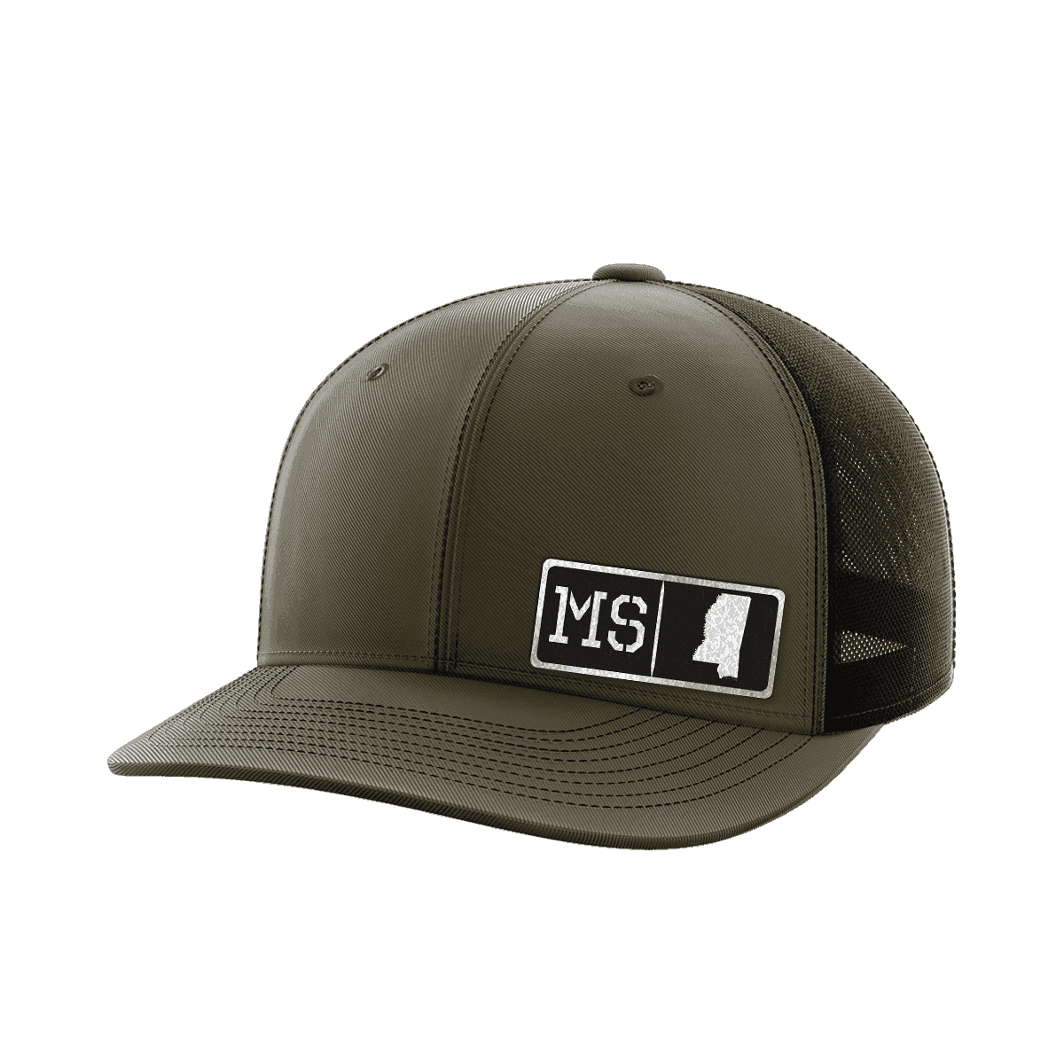 Mississippi Homegrown Hats Hat Greater Half OD Green/Black Black Leatherette Mississippi