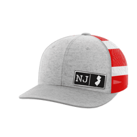 Thumbnail for New Jersey Homegrown Hats Hat Greater Half Heather Grey/Flag Black Leatherette New Jersey