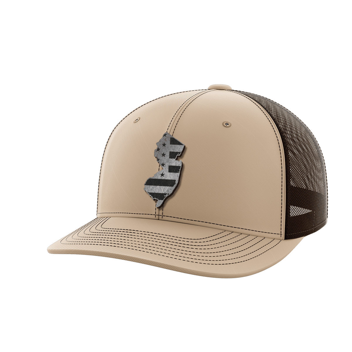 New Jersey United Hats Hat Greater Half Khaki/Coffee Black Leatherette New Jersey
