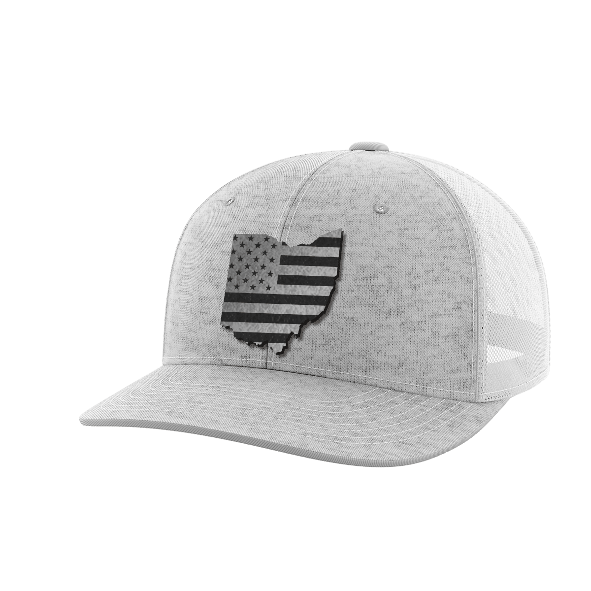 Ohio United Hats Hat Greater Half Heather Grey/White Black Leatherette Ohio