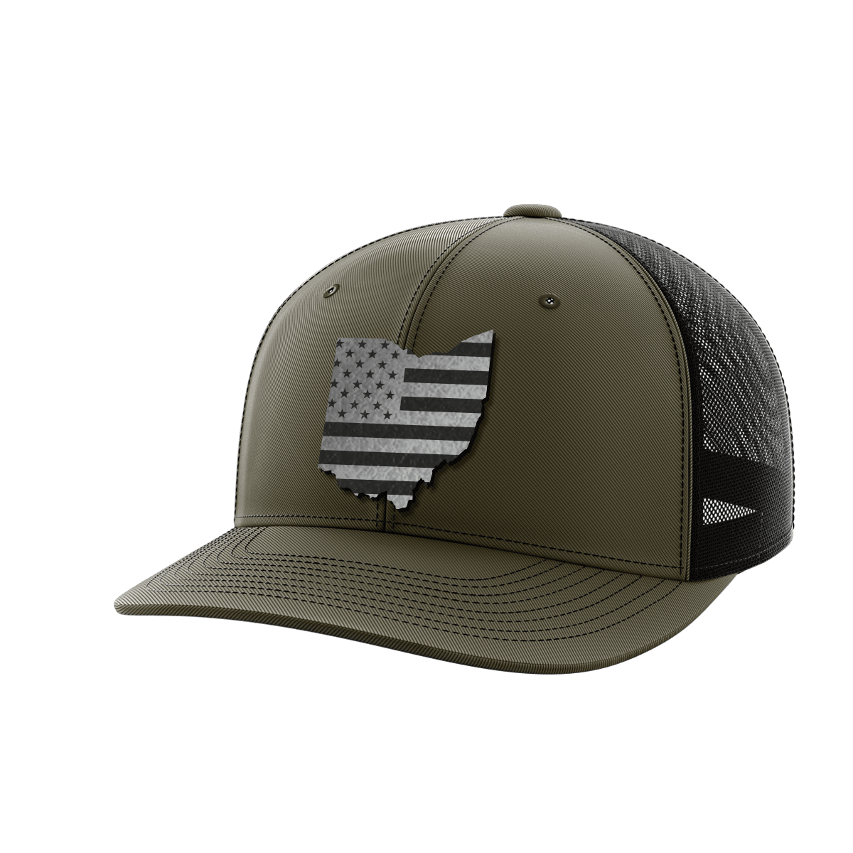 Ohio United Hats Hat Greater Half OD Green/Black Black Leatherette Ohio