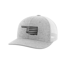 Thumbnail for Oklahoma United Hats Hat Greater Half Heather Grey/White Black Leatherette Oklahoma