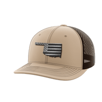 Thumbnail for Oklahoma United Hats Hat Greater Half Khaki/Coffee Black Leatherette Oklahoma