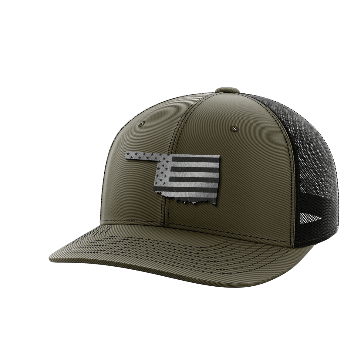 Oklahoma United Hats Hat Greater Half OD Green/Black Black Leatherette Oklahoma