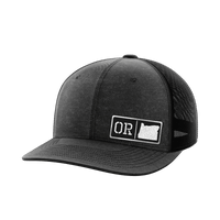 Thumbnail for Oregon Homegrown Hats Hat Greater Half Heather Black/Black Black Leatherette Oregon