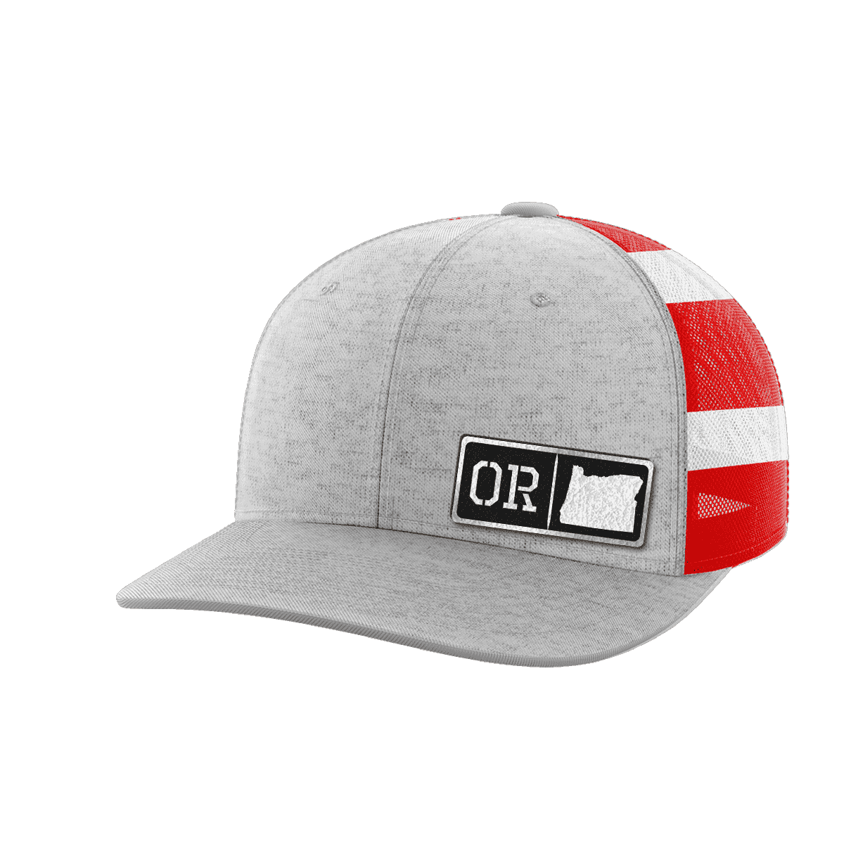 Oregon Homegrown Hats Hat Greater Half Heather Grey/Flag Black Leatherette Oregon
