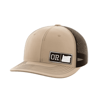 Thumbnail for Oregon Homegrown Hats Hat Greater Half Khaki/Coffee Black Leatherette Oregon