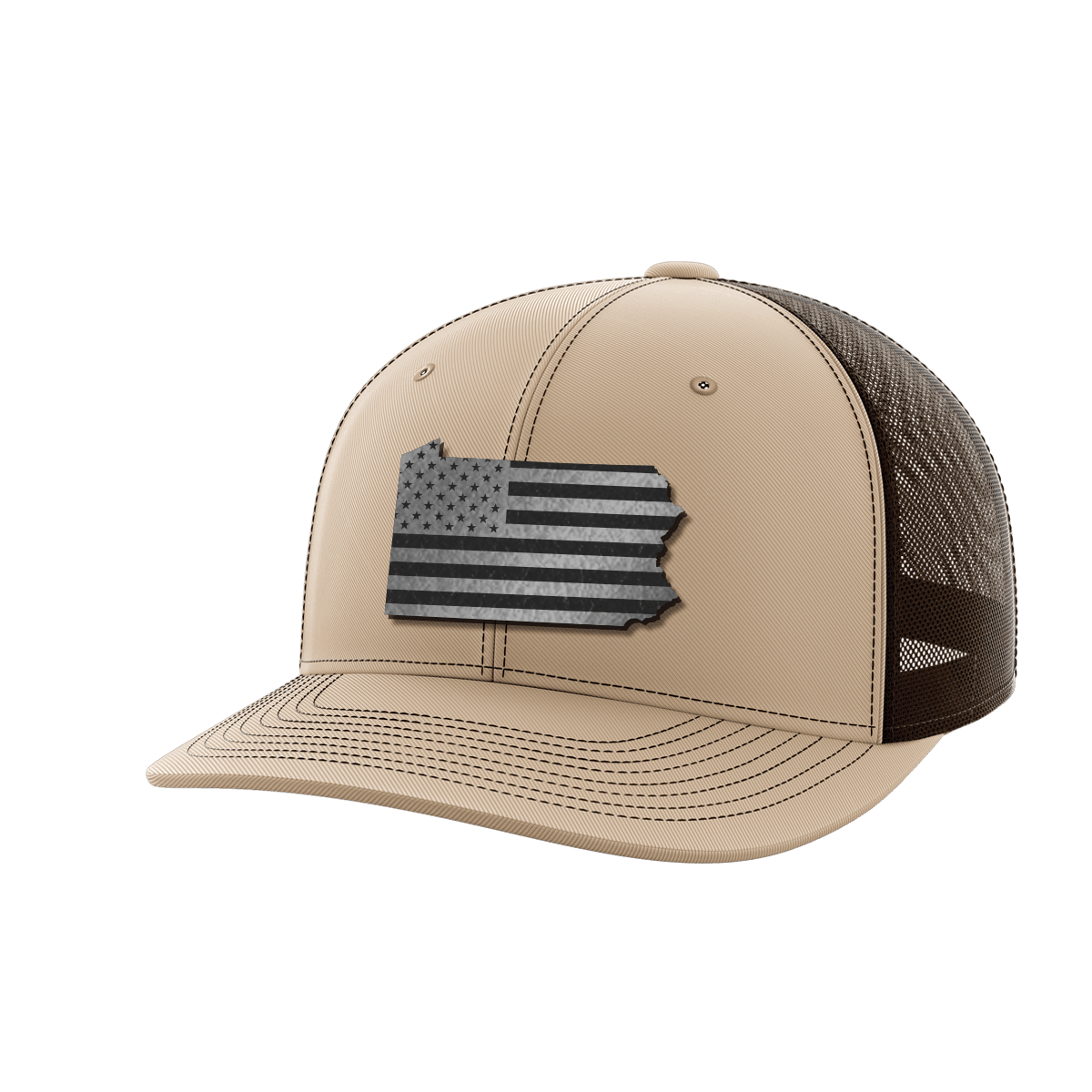 Pennsylvania United Hats Hat Greater Half Khaki/Coffee Black Leatherette Pennsylvania