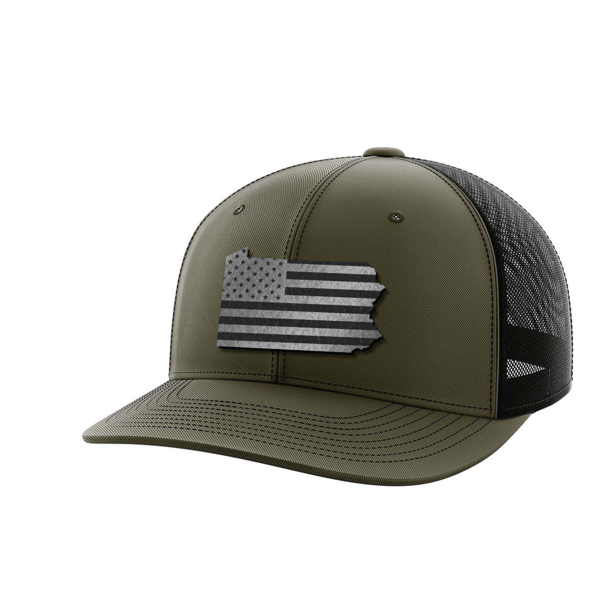 Pennsylvania United Hats Hat Greater Half OD Green/Black Black Leatherette Pennsylvania