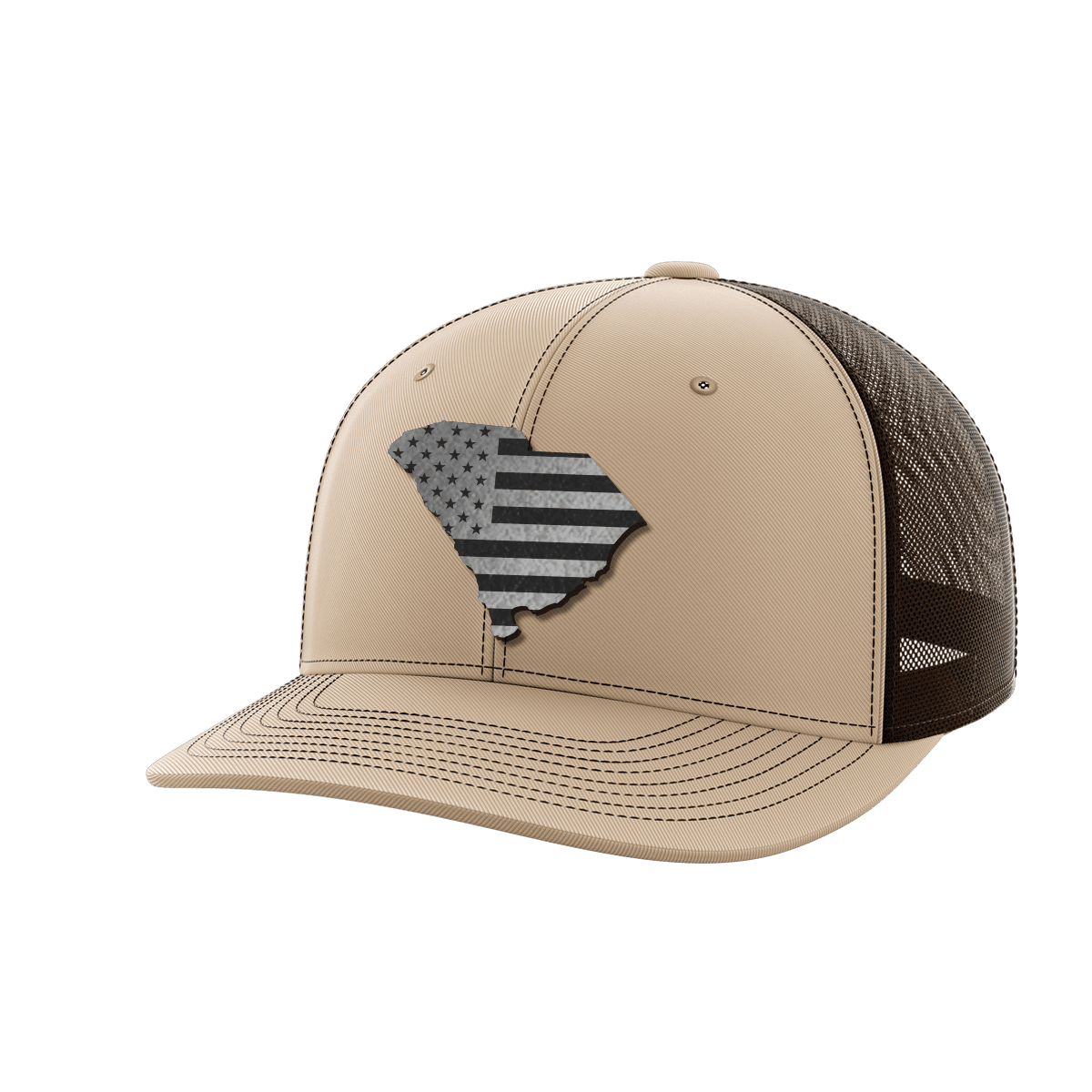 South Carolina United Hats Hat Greater Half Khaki/Coffee Black Leatherette South Carolina