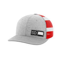 Thumbnail for South Dakota Homegrown Hats Hat Greater Half Heather Grey/Flag Black Leatherette South Dakota