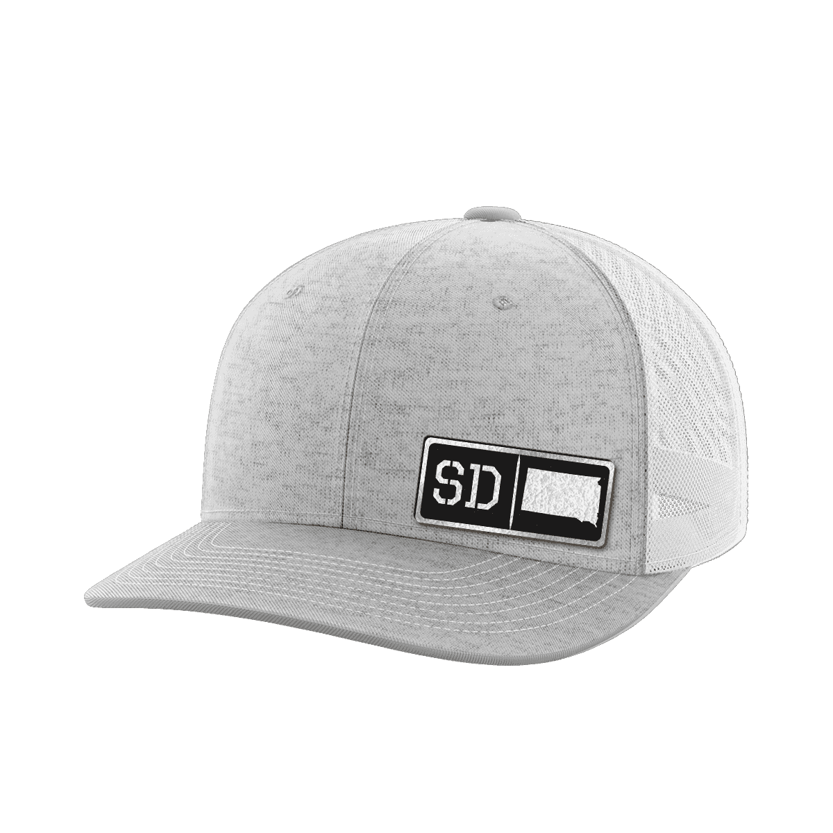 South Dakota Homegrown Hats Hat Greater Half Heather Grey/White Black Leatherette South Dakota