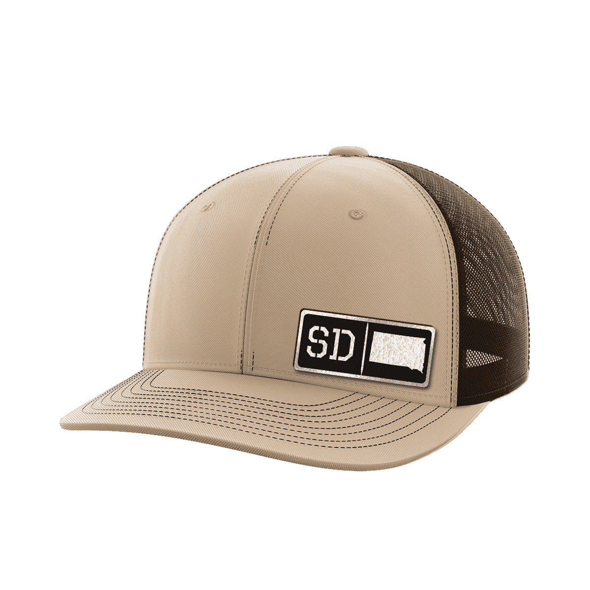 South Dakota Homegrown Hats Hat Greater Half Khaki/Coffee Black Leatherette South Dakota