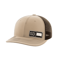 Thumbnail for South Dakota Homegrown Hats Hat Greater Half Khaki/Coffee Black Leatherette South Dakota