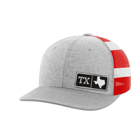 Thumbnail for Texas Homegrown Hats Hat Greater Half Heather Grey/Flag Black Leatherette Texas