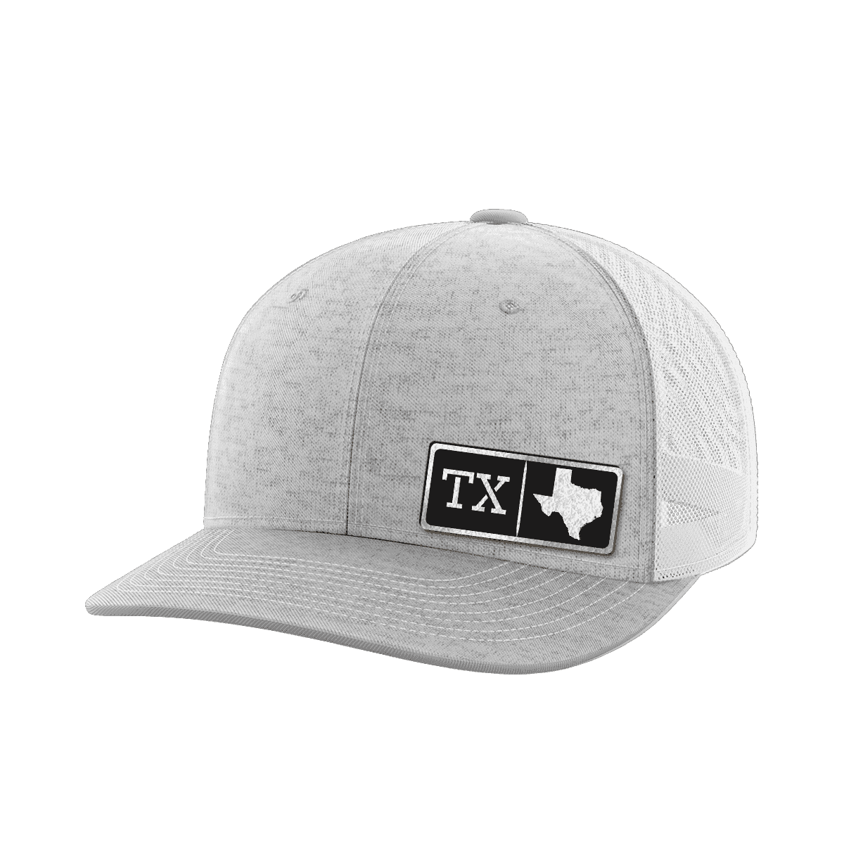 Texas Homegrown Hats Hat Greater Half Heather Grey/White Black Leatherette Texas