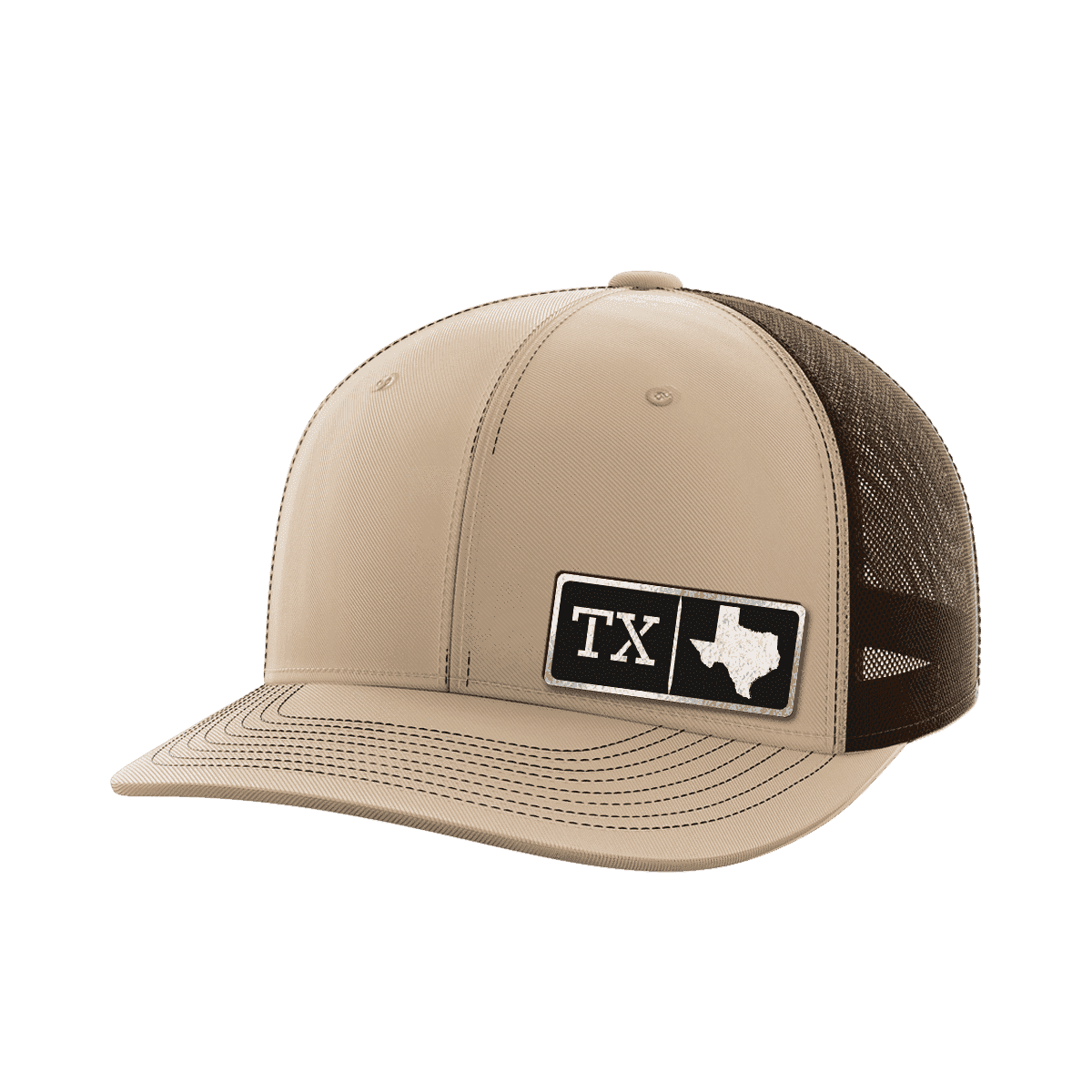 Texas Homegrown Hats Hat Greater Half Khaki/Coffee Black Leatherette Texas