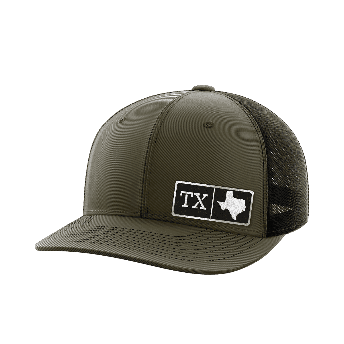 Texas Homegrown Hats Hat Greater Half OD Green/Black Black Leatherette Texas