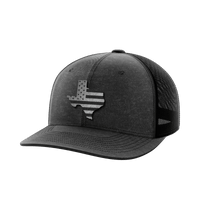 Thumbnail for Texas United Hats Hat Greater Half Heather Black/Black Black Leatherette Texas