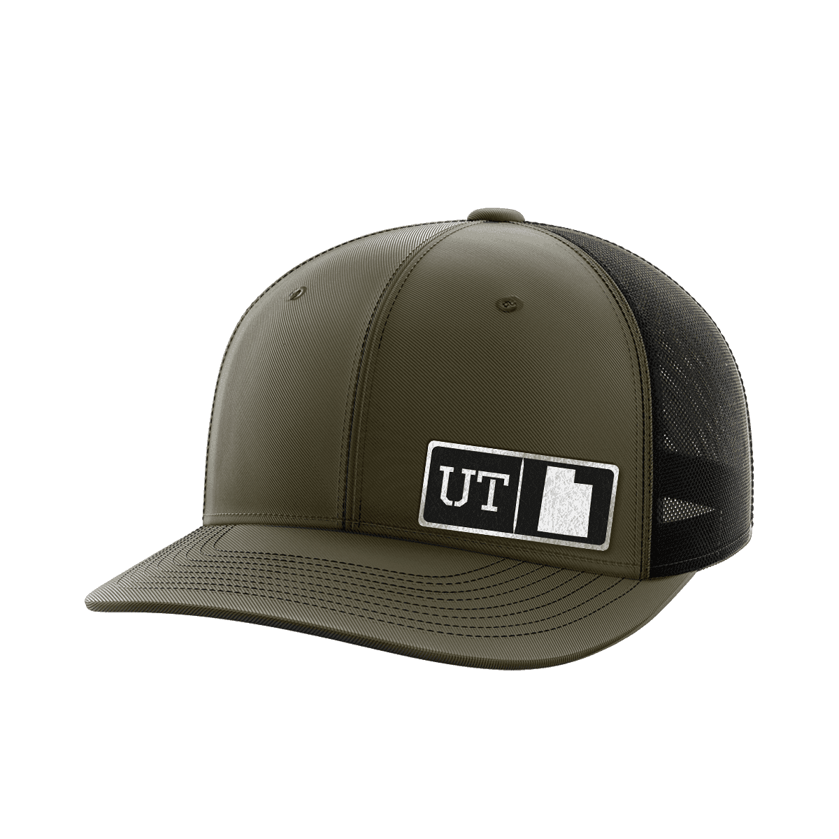 Utah Homegrown Hats Hat Greater Half OD Green/Black Black Leatherette Utah