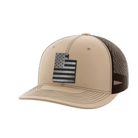 Thumbnail for Utah United Hats Hat Greater Half Khaki/Coffee Black Leatherette Utah