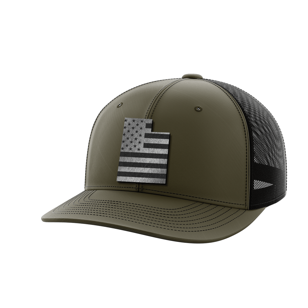 Utah United Hats Hat Greater Half OD Green/Black Black Leatherette Utah