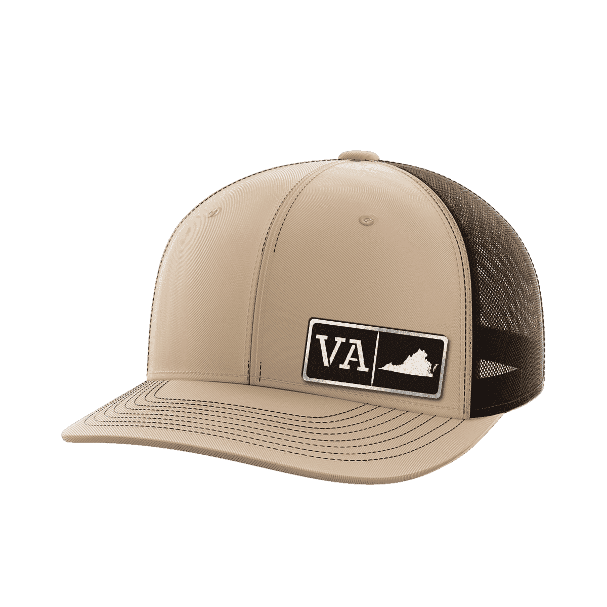 Virginia Homegrown Hats Hat Greater Half Khaki/Coffee Black Leatherette Virginia