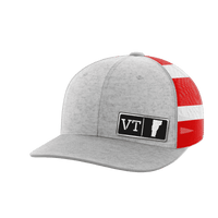 Thumbnail for Vermont Homegrown Hats Hat Greater Half Heather Grey/Flag Black Leatherette Vermont