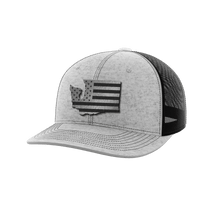 Thumbnail for Washington United Hats Hat Greater Half Heather Grey/Black Black Leatherette Washington