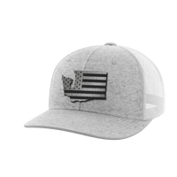 Thumbnail for Washington United Hats Hat Greater Half Heather Grey/White Black Leatherette Washington