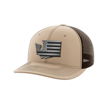 Thumbnail for Washington United Hats Hat Greater Half Khaki/Coffee Black Leatherette Washington